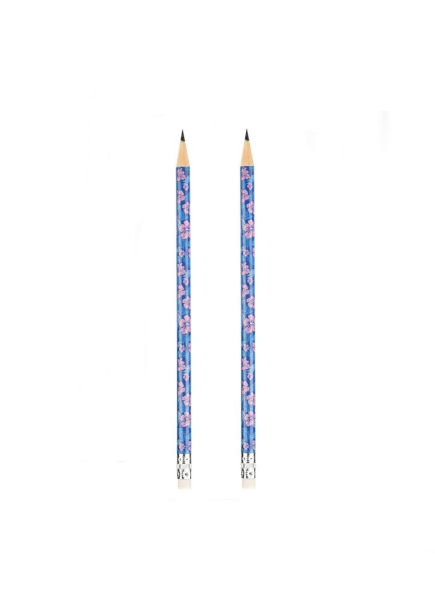 2 x purple flower pencils