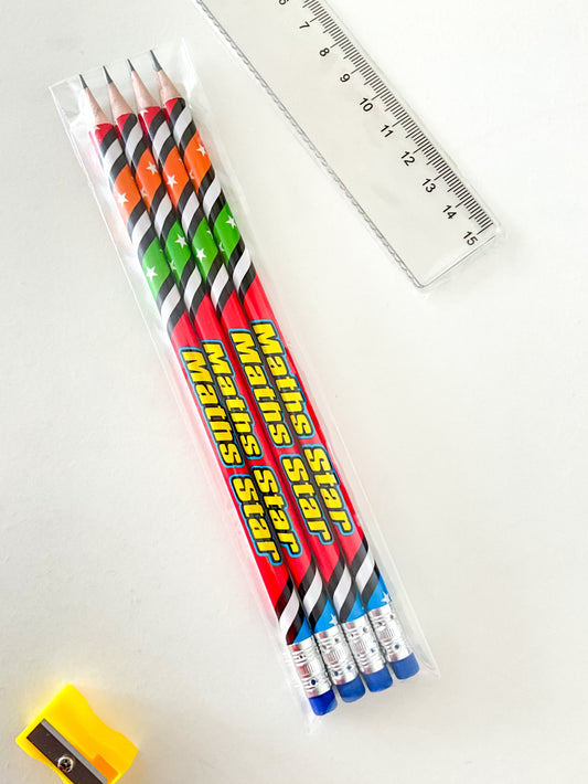 4 x maths star pencils