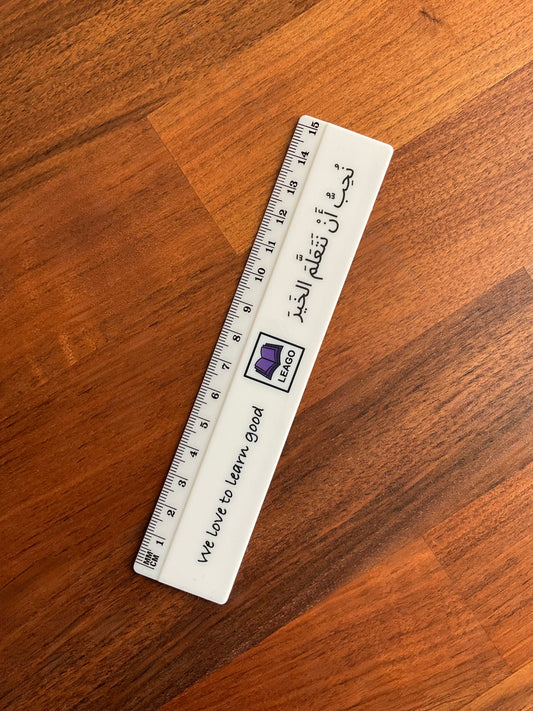 Leago white plastic ruler 15cm