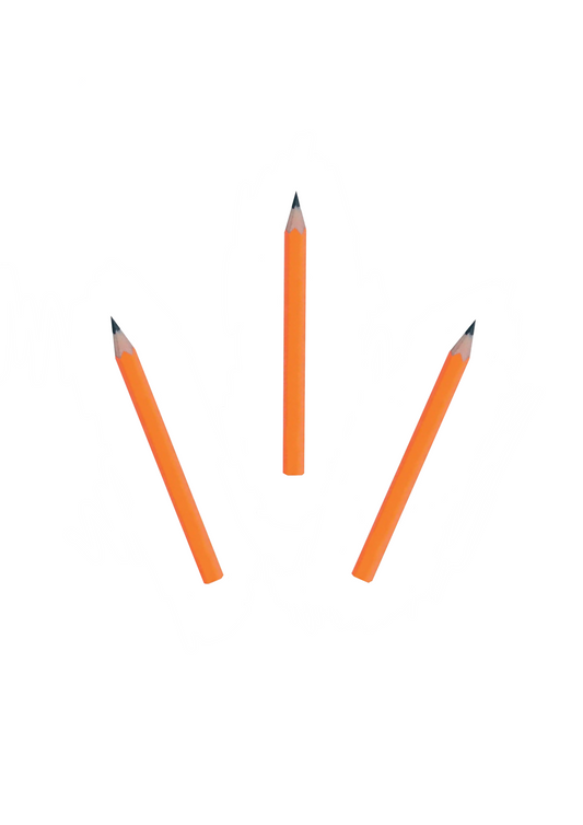 3 0range half length pencils