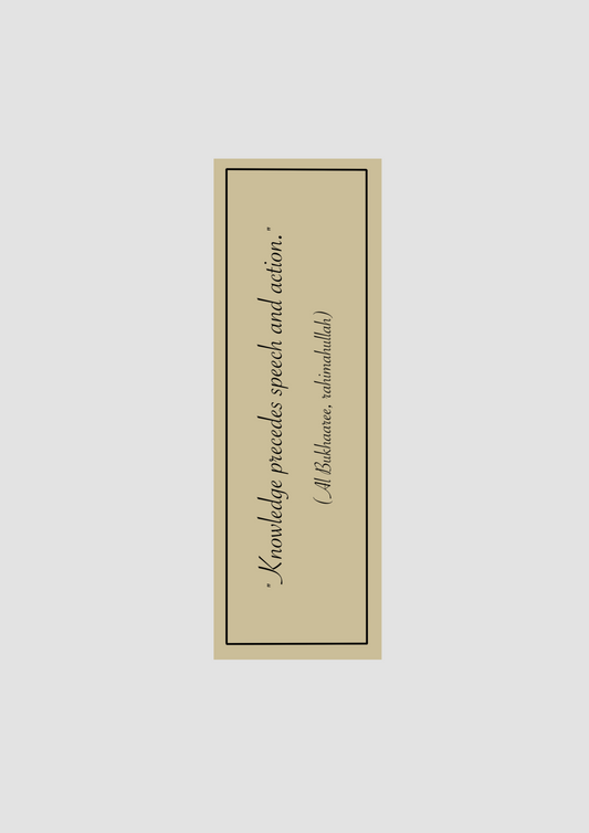 Knowledge precedes speech and action