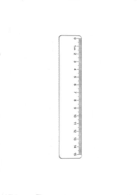 Clear plastic ruler 15cm