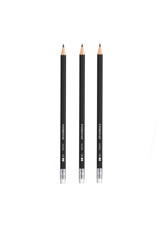 3 x Staedler graphite HB2 pencils with eraser tops