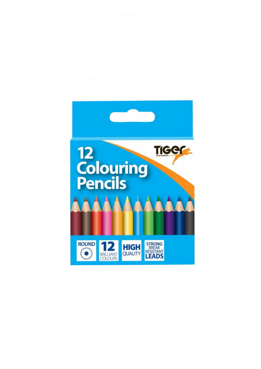 Tiger half length colouring pencils